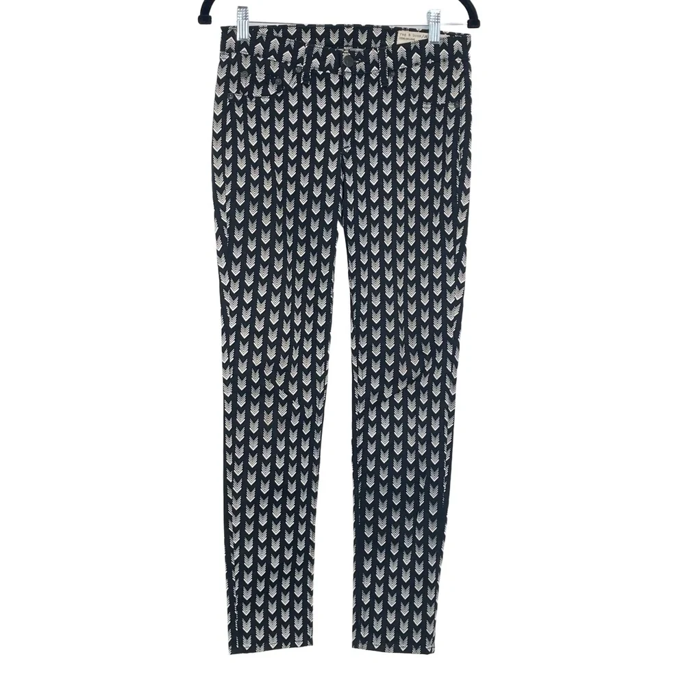 Rag & Bone Women's Black & White New Arrow Print Legging Size 27 - Picture 2 of 10